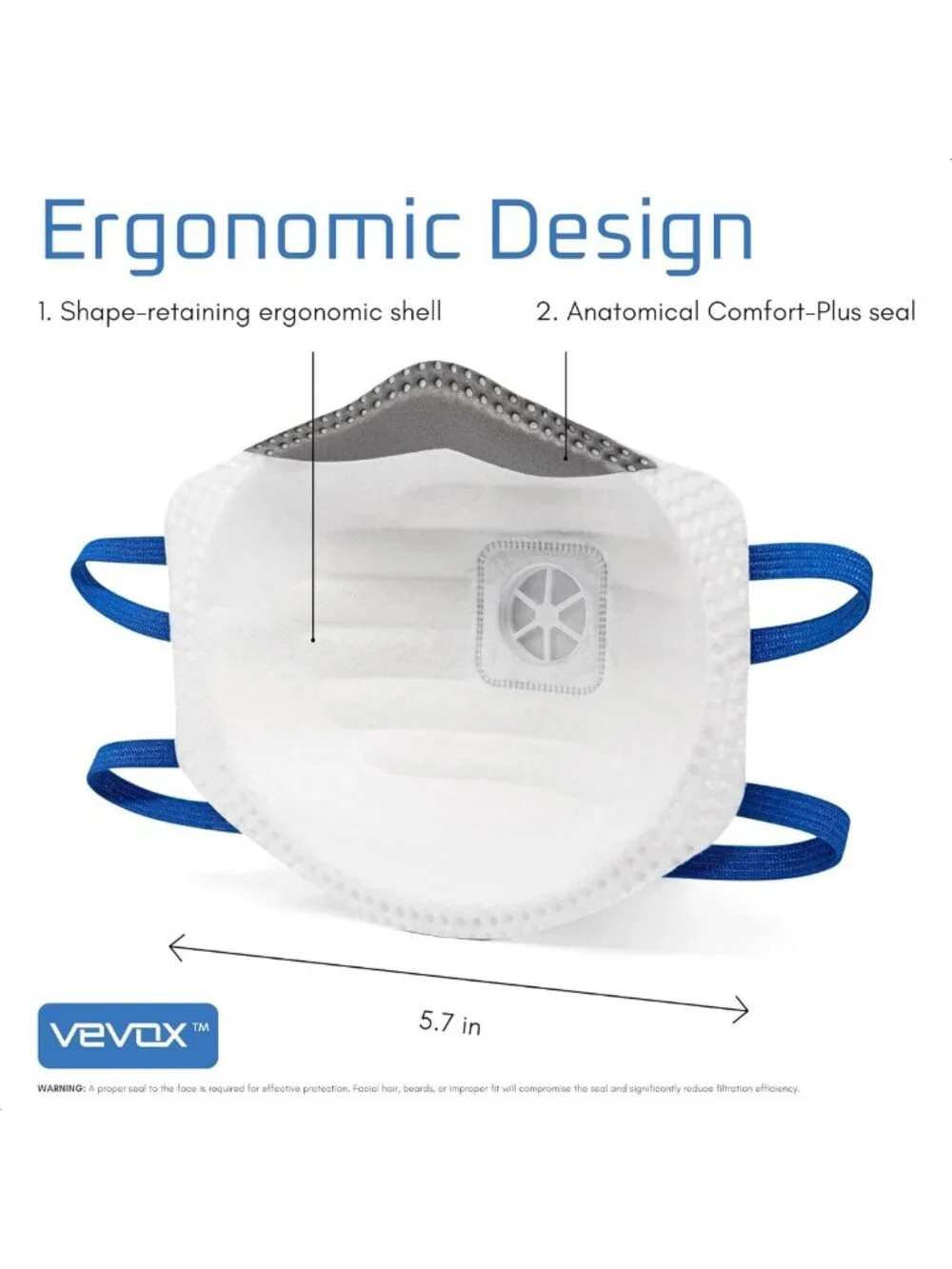 N95 Respirator Mask - NIOSH Approved, Valved, Comfort Seal - 10 or 20 Pack